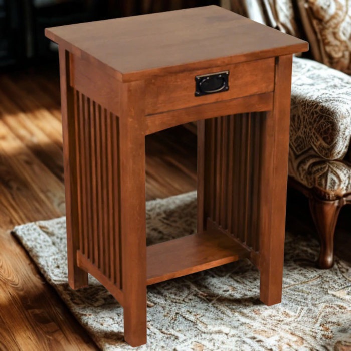 Mission 1 Drawer Spindle End Table