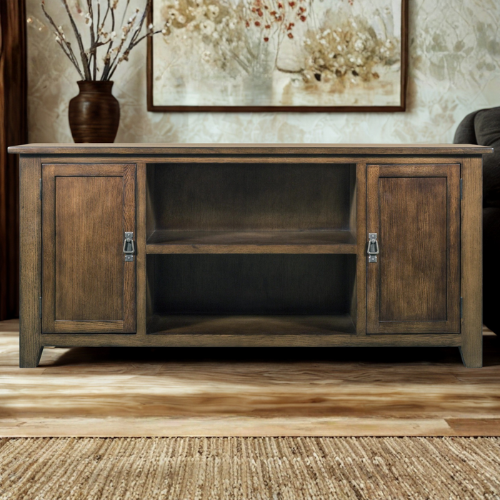 Mission 2 Door Quarter Sawn Oak TV Stand - Walnut