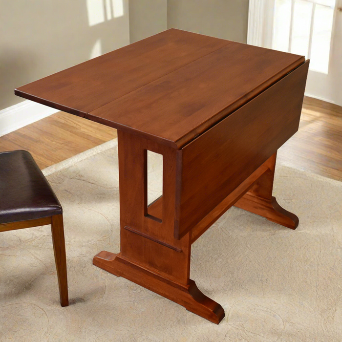 Mission Solid Oak Drop Leaf Dining Table - Michael's Cherry (MC1)