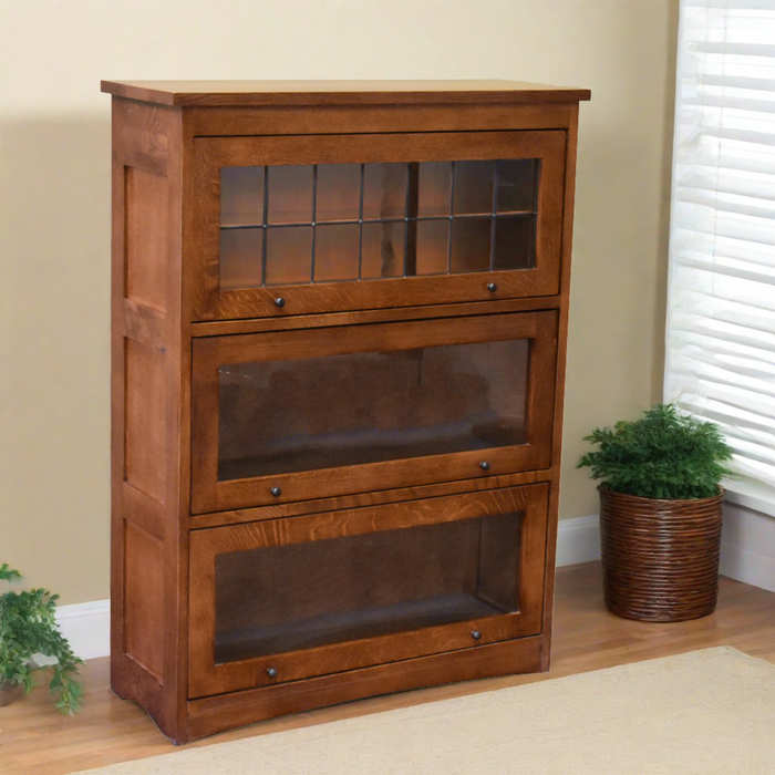 Mission Craftsman Style Oak Barrister Bookcase - 3 Stack