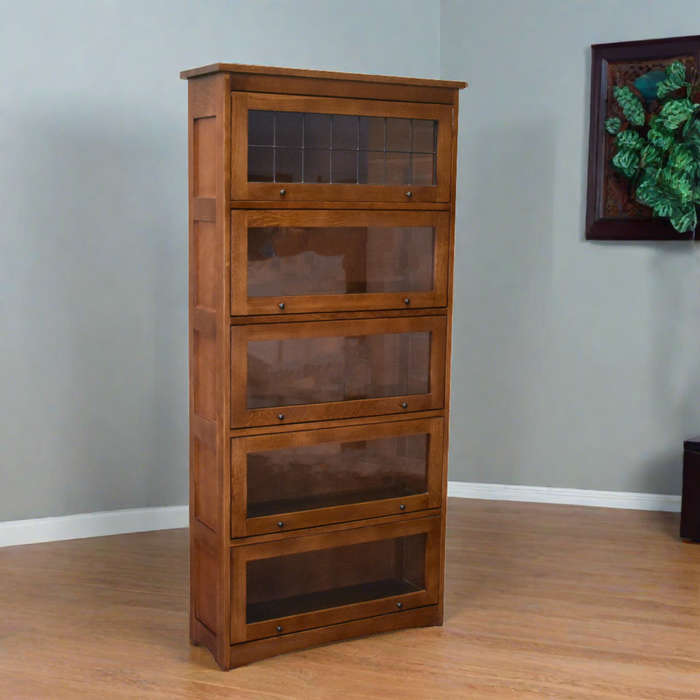 Mission Craftsman Style Oak Barrister Bookcase - 5 Stack