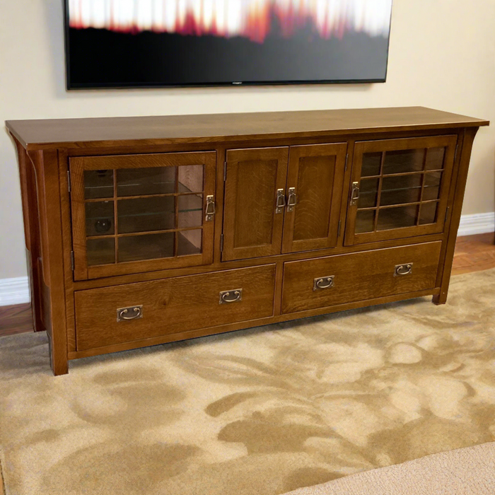 Mission Quarter Sawn Oak 72" TV Stand - Walnut (AW)