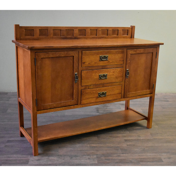 Mission Turner Sideboard with 3 Drawers and 2 Doors - Michael's Cherry (MC-A) - 58" - Crafters and Weavers