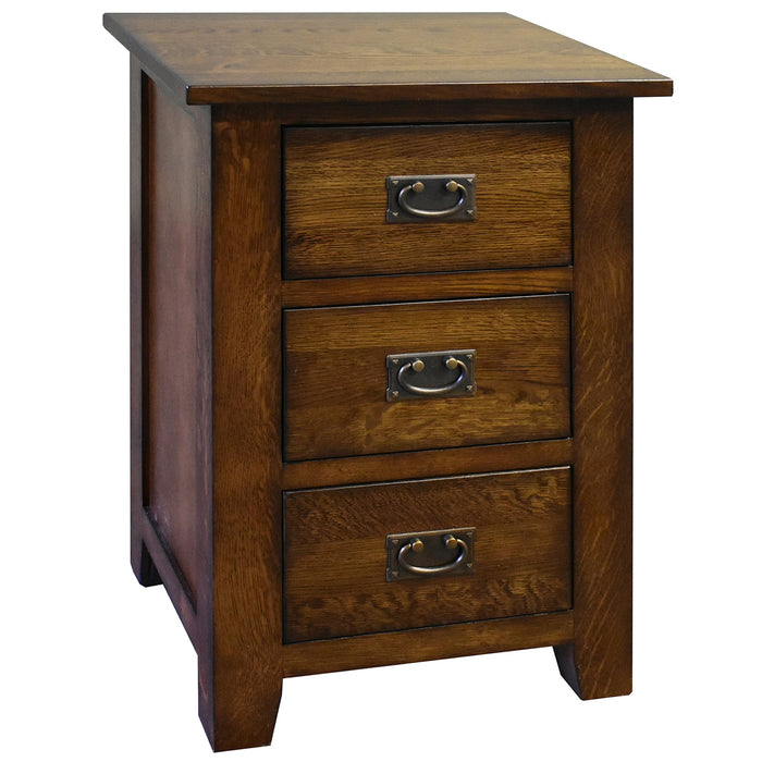 Mission 3 Drawer Nightstand - Walnut - Crafters and Weavers