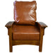 Craftsman / Mission Morris Chair and Ottoman Set - Russet Brown Leather (RB2) - Crafters and Weavers