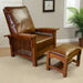 Craftsman / Mission Morris Chair and Ottoman Set - Chestnut - Crafters and Weavers