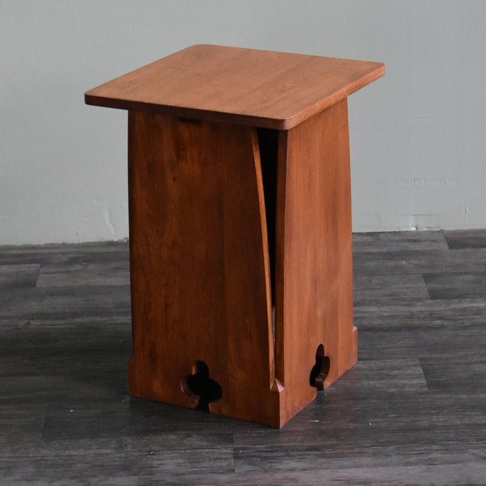 Mission Oak Tabouret Side Table -Michael's Cherry (MC1) - Crafters and Weavers