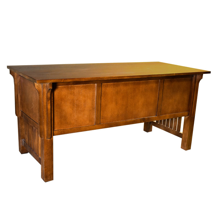 Mission Quarter Sawn Oak 5 Drawer Desk - Michael's Cherry (MC3) - Crafters and Weavers