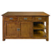 Mission 3 Drawer Oak Kitchen Island 60'' - Walnut (AW) - Crafters and Weavers