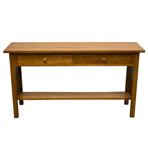 Mission Oak Console Table With 2 Drawers - Michael's Cherry (MC1) - Crafters and Weavers