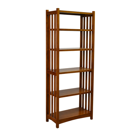 Mission Spindle Side 4 Shelf Bookcase - Michael's Cherry (MC1) - Crafters and Weavers