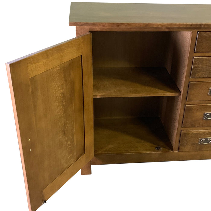 Mission 7 Drawer Sideboard with 2 Doors - Walnut (AW) - 82" - Crafters and Weavers