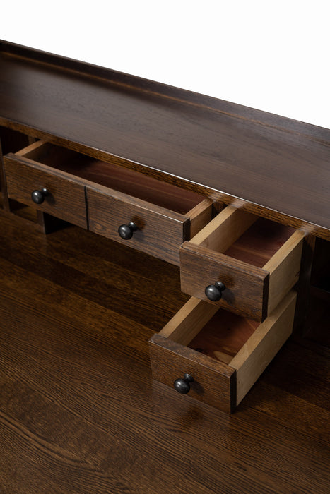 Mission Oak Desk with Removable Organizer - Walnut