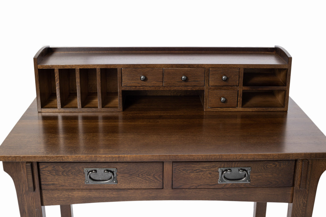 Mission Oak Desk with Removable Organizer - Walnut