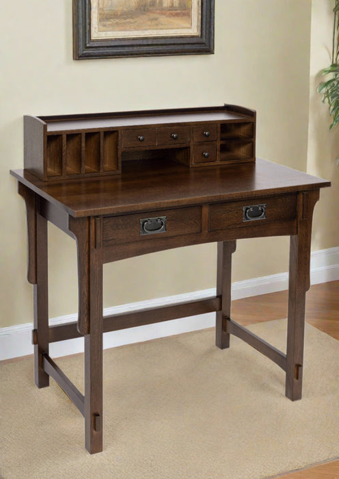 Mission Oak Desk with Removable Organizer - Walnut