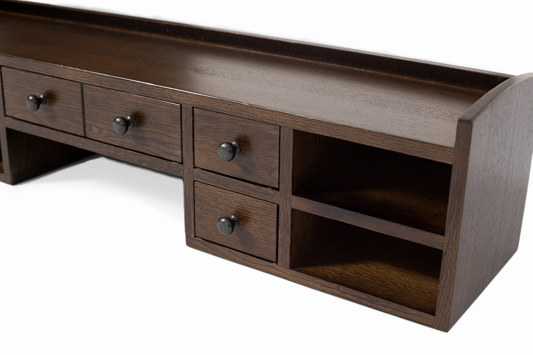 Mission Oak Desk with Removable Organizer - Walnut