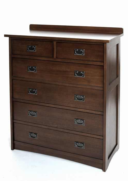 Mission Quarter Sawn Oak 6 Drawer Dresser - Walnut