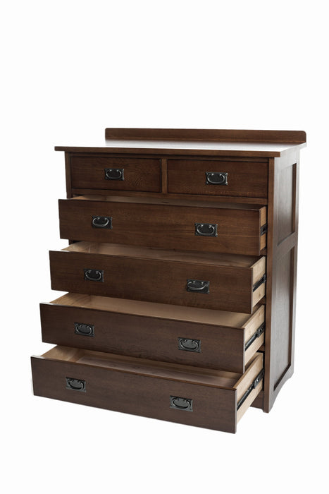 Mission Quarter Sawn Oak 6 Drawer Dresser - Walnut