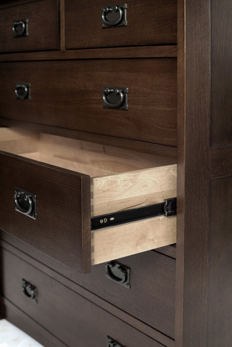 Mission Quarter Sawn Oak 6 Drawer Dresser - Walnut