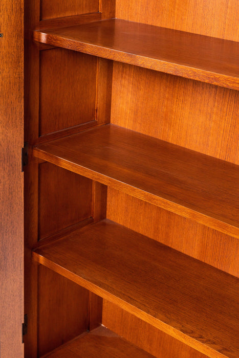 Mission Leaded Glass Bookcase with Lock & Key