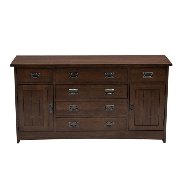 Mission Oak 6-Drawer 62" Sideboard - Walnut