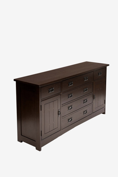 Mission Oak 6-Drawer 62" Sideboard - Walnut