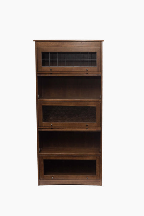 Mission Craftsman Style Oak Barrister Bookcase - 5 Stack