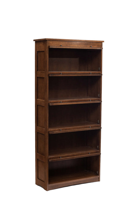 Mission Craftsman Style Oak Barrister Bookcase - 5 Stack