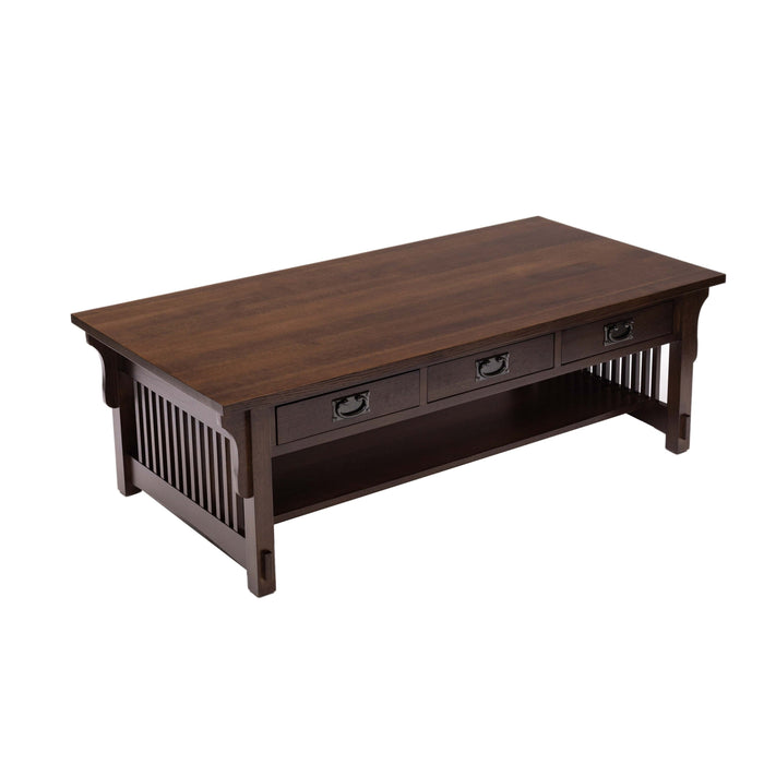 Mission Crofter Style 6 Drawer Coffee Table - Walnut