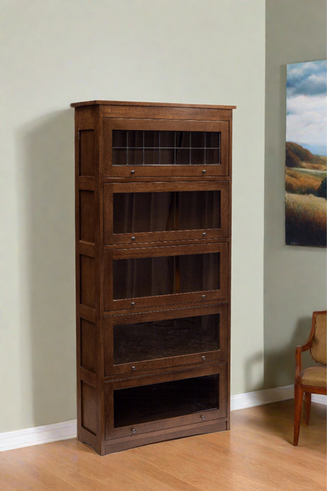 Mission Craftsman Style Oak Barrister Bookcase - 5 Stack