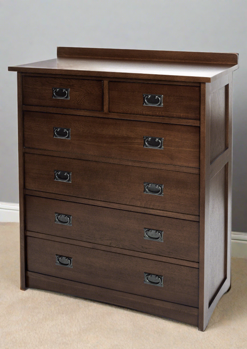 Mission Quarter Sawn Oak 6 Drawer Dresser - Walnut