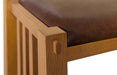 Mission Spindle Stool - Quarter Sawn Oak & Leather (2 Colors Available) - Michael's Cherry - Crafters and Weavers