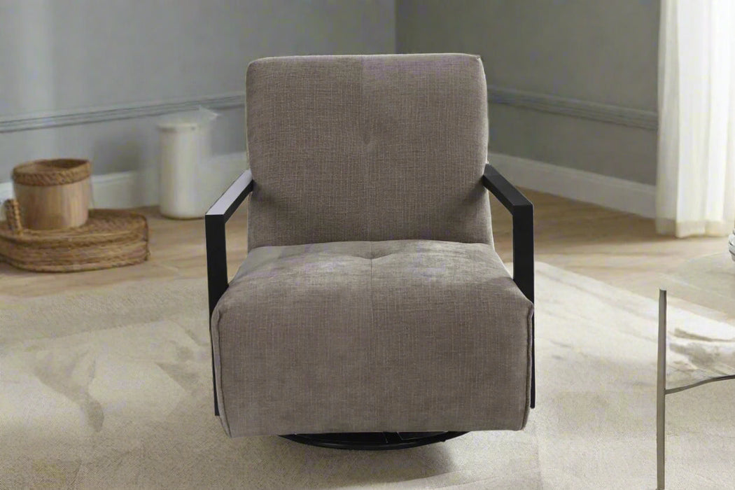 Linea Collection Modern Swivel Arm Chair - Gray