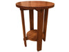 Mission Style Oak Round End Table - Golden Brown - Crafters and Weavers