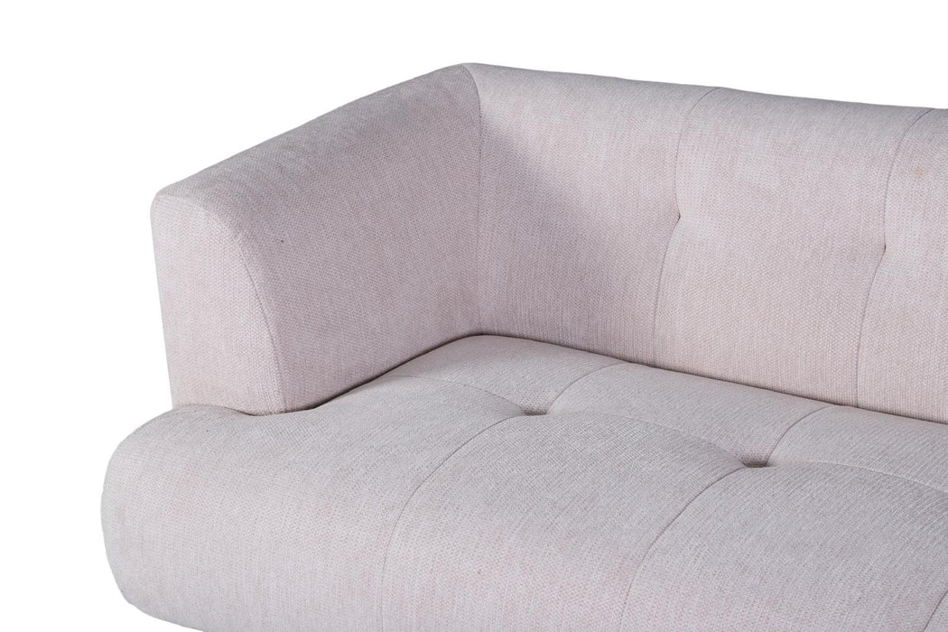 Arden Collection Modern Fabric 3-Seater Sofa - White