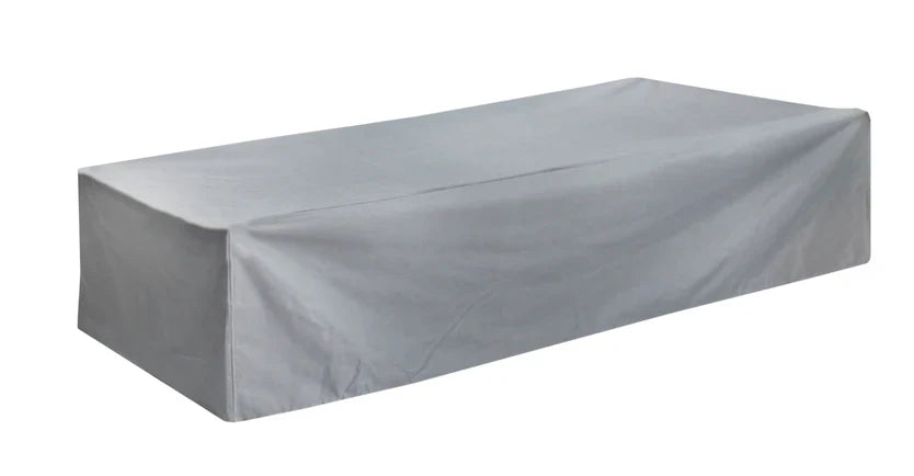 Eclipse Outdoor Solid Teak Wood Sun Lounger  - Light Brown Fabric