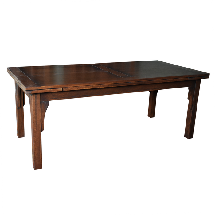 Mission Style Oak Stow Leaf Dining Table (2 Colors Available) - Walnut - Crafters and Weavers