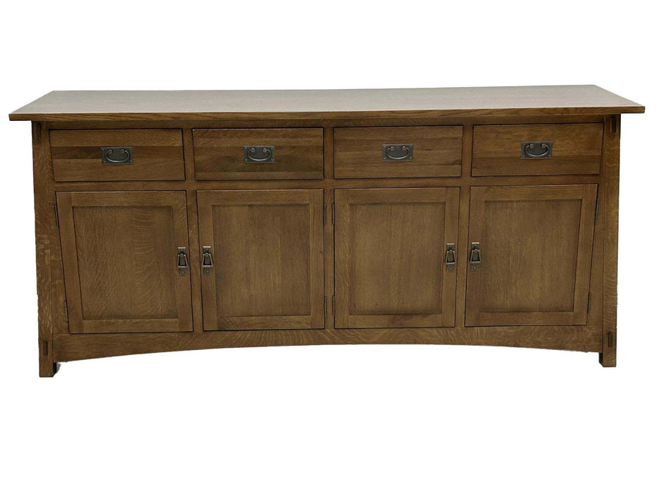 Mission 4 Door 4 Drawer Oak Sideboard - Walnut