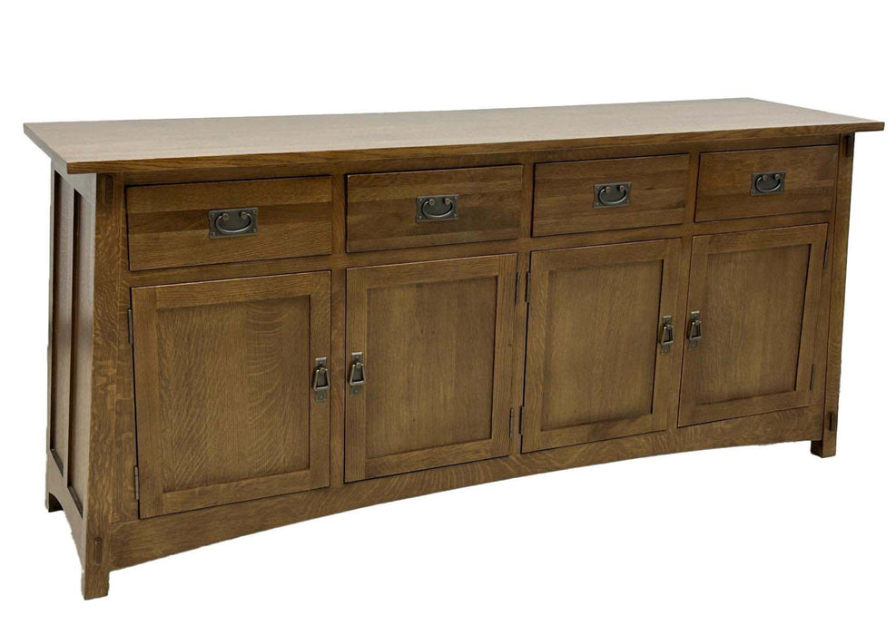 Mission 4 Door 4 Drawer Oak Sideboard - Walnut