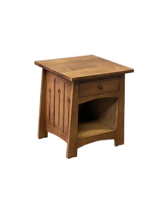 Mission Style Solid Quarter Sawn Oak Keyhole End Table