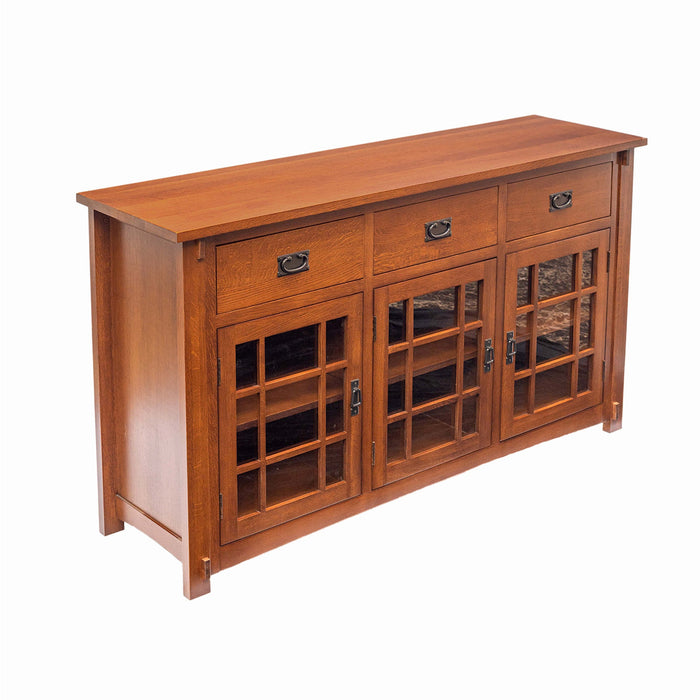 Craftsman Mission Solid Oak Sideboard - 65"